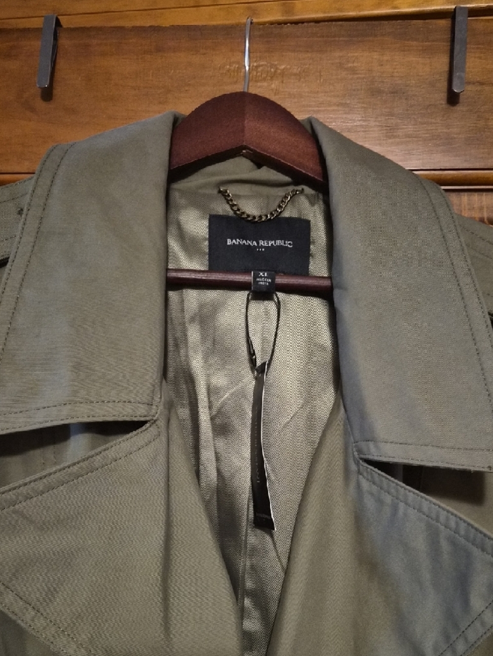 Banana Republic Olive Green Trench Coat - Picture 2 of 6